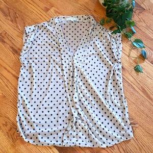 French Laundry Sheer Tan and Black Blouse